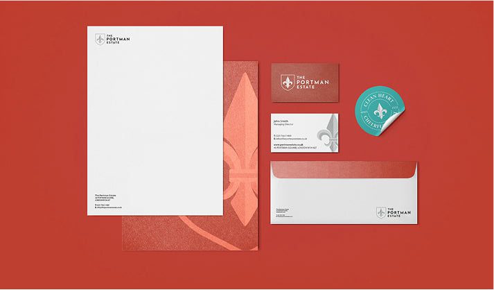 Portman Estate branded print design for London website development, CRM marketing and brand strategy
