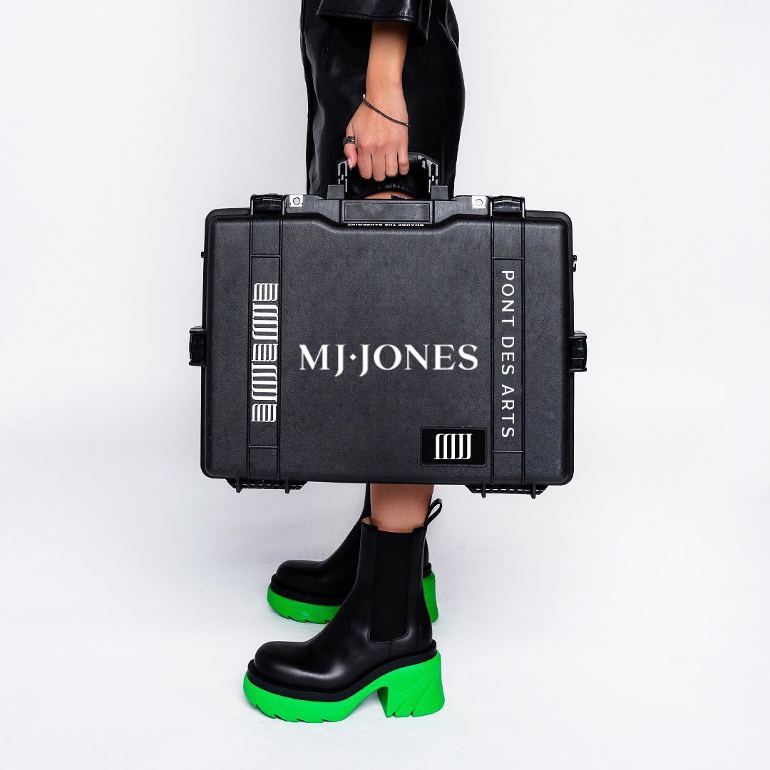MJ Jones jewellery travel case featuring the logo used as a pattern, designed as part of a branding and website design project by a digital agency specialising in customer relationship management and CRM software.
