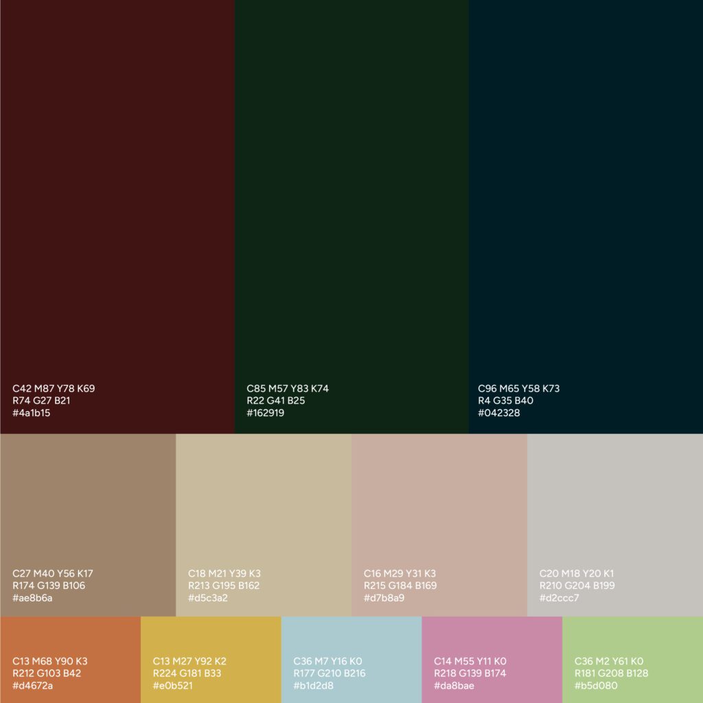 Portman Marylebone brand colour palette for London property marketing and retail branding