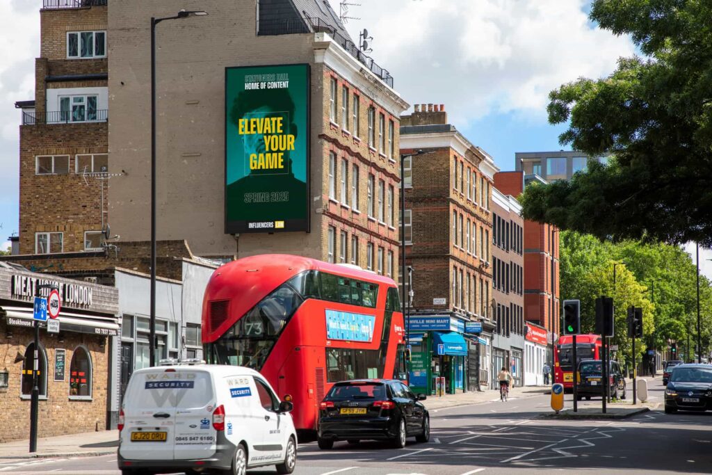 Influencers LDN billboard banner mockup created through CRM-driven brand strategy and digital marketing