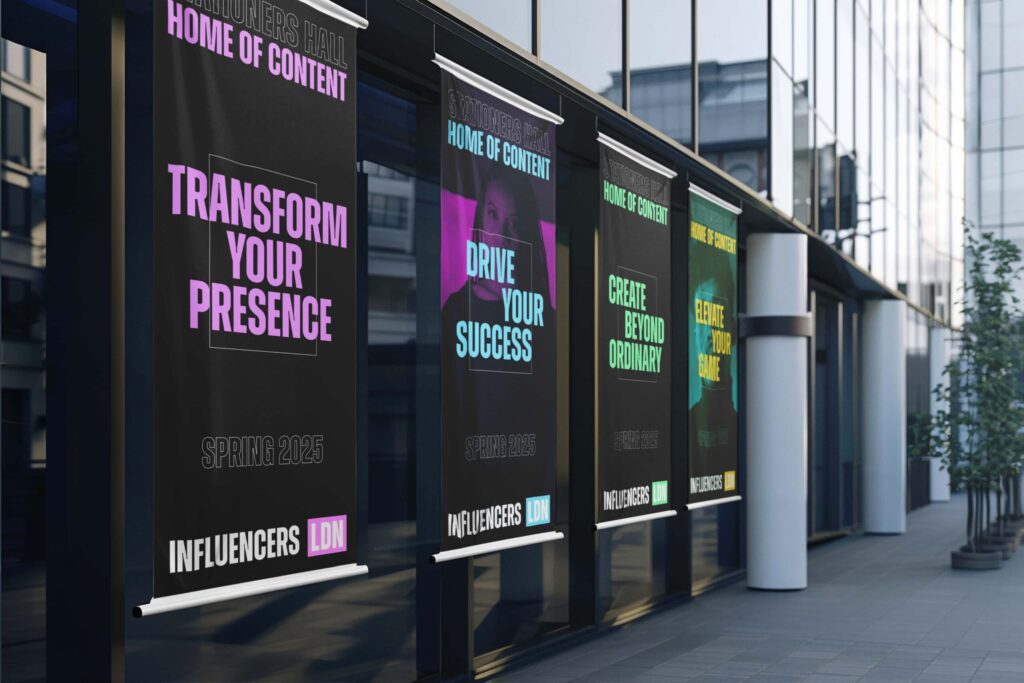 Influencers LDN campaign banners designed for CRM-driven brand strategy and digital marketing