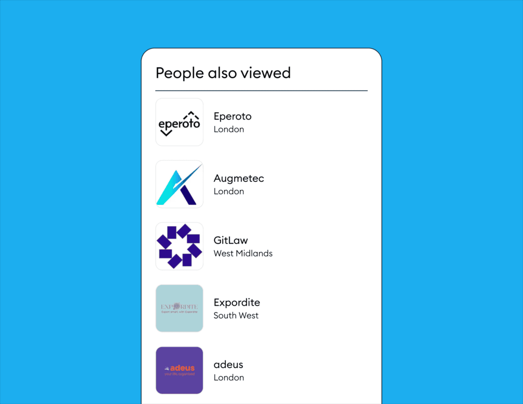 LawTech UK website assets and partner logos for Eperoto, Augmetec, and GitLaw, showcasing regional legal technology software and relationship management network.