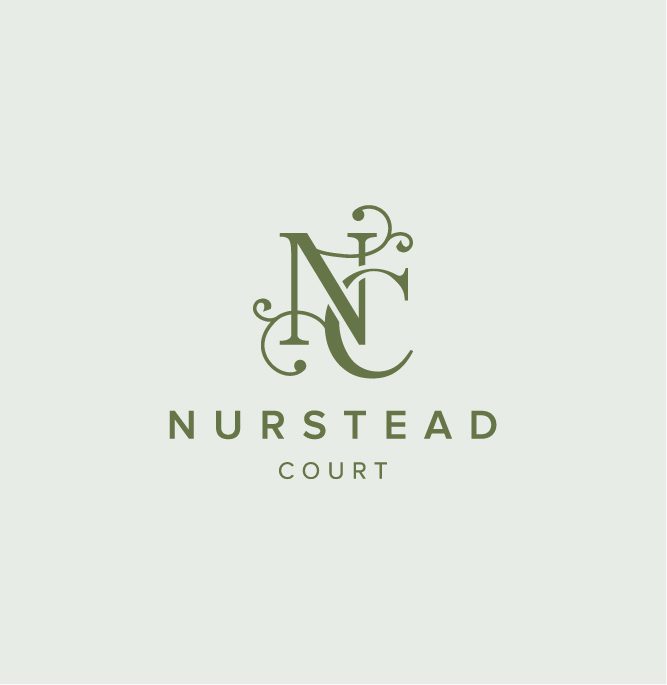 Nurstead Court logo in light green developed through luxury brand strategy and professional website design services for a client website