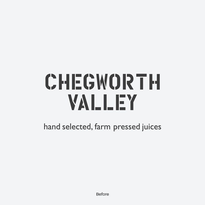 Chegworth Valley logo with tagline “hand selected, farm pressed juices,” representing an English farm juice brand specialising in fresh apple and fruit juices from Kent.